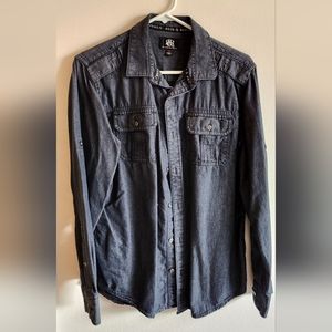 Gray denim long sleeve shirt medium